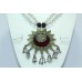 Alloyed Silver Necklace Glass Tribal Traditional Jewelry with silver wax beads..